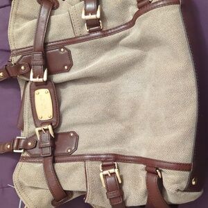 Michael Kors Gansevoort Satchel Handbag Hemp Mocha Purse Brown Tan Shoulder Bag